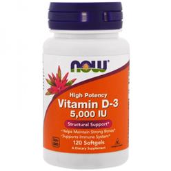 Now Foods Vitamin D-3 (Витамин Д3) 5000 iu (120 капс.)
