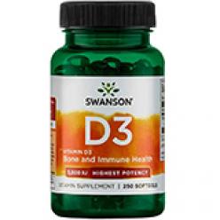 Swanson Vitamin D3 HIGHEST 5000IU (250 капс)