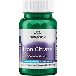 Swanson Iron Citrate 25 мг (60 вегкапс)
