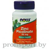 Цинка Пиколинат Now Foods Zinc Picolinate 50 mg, 60 капс.