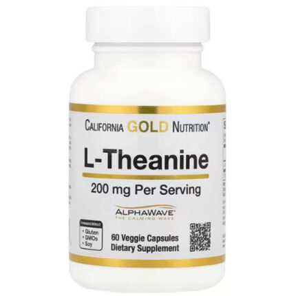 California Gold Nutrition, L-теанин, с AlphaWave®, 200 мг, 60 растительных капсул