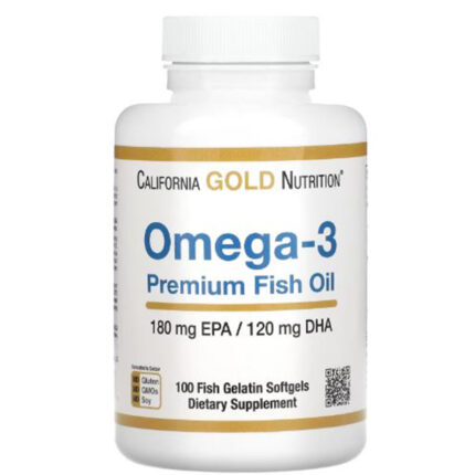 Рыбий жир California GOLD Nutrition Omega-3 premium fish oil 180 EPA / 120 DHA 100 softgels