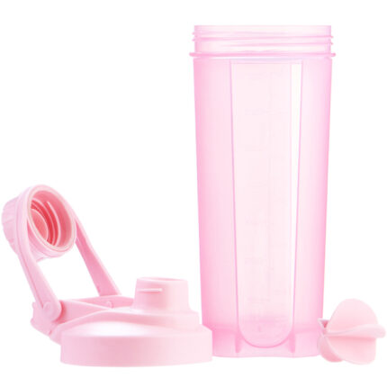 Шейкер спортивный для коктейлей 700 мл PowerPlus, розовый