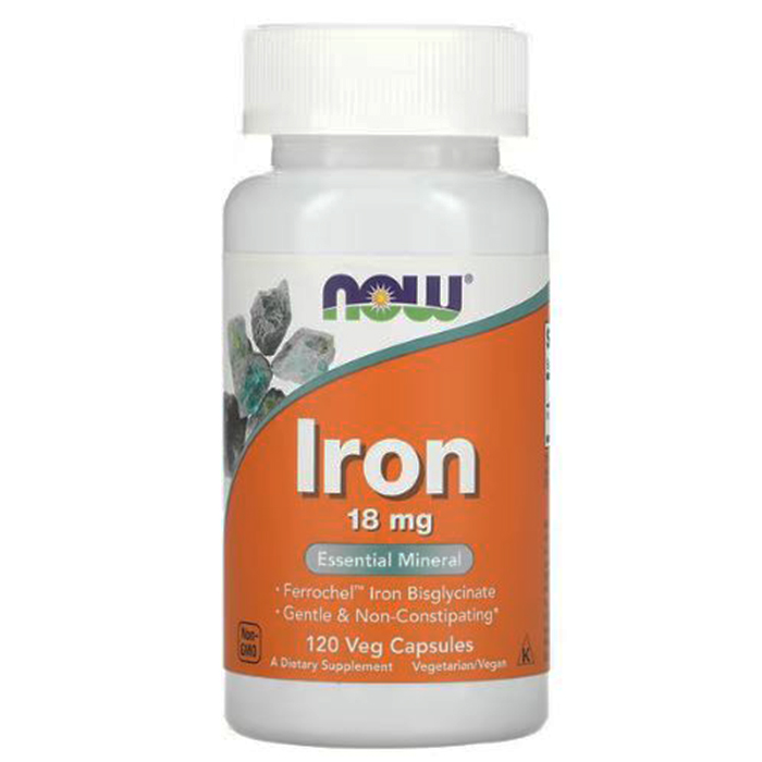 now-foods-iron-18mg-120-vcaps Железо Now Foods Iron 18 mg Ferrochel/r 120 вег.капс.